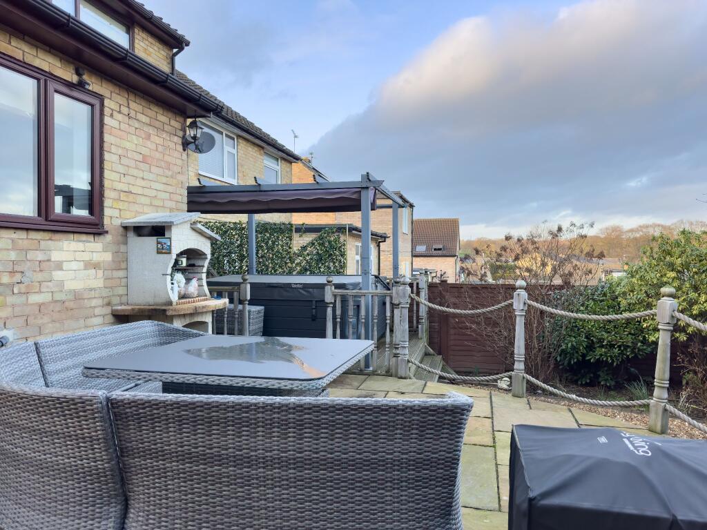 Rear patio seating area