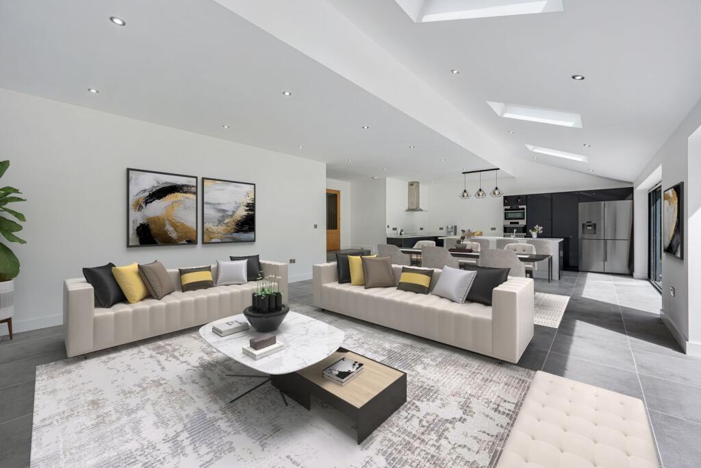 Virtually Staged Open Plan Kitchen / Dining/ Livin