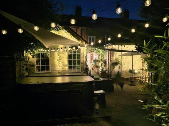 Garden at night - Wisteria Cottage Marsh Lane Char