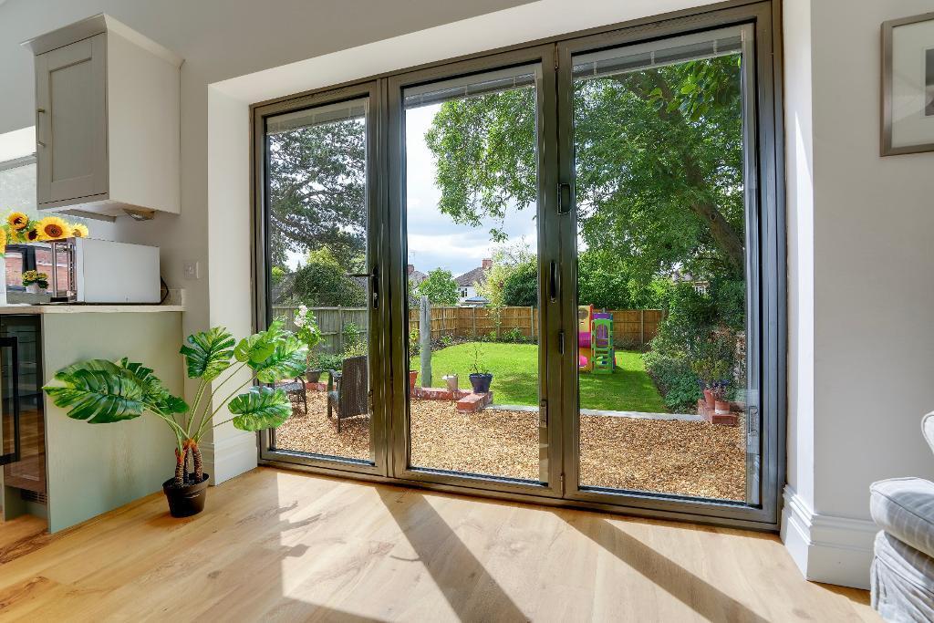 Bifold doors from kitchen to garden