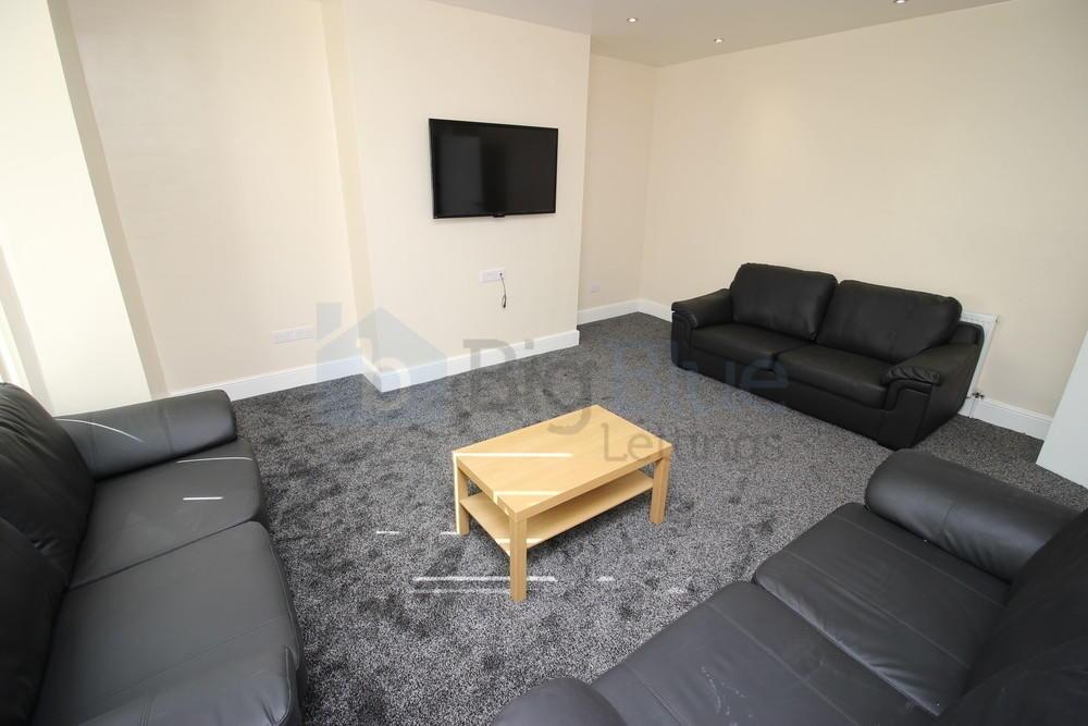 A modern and comfortable living room featuring ...