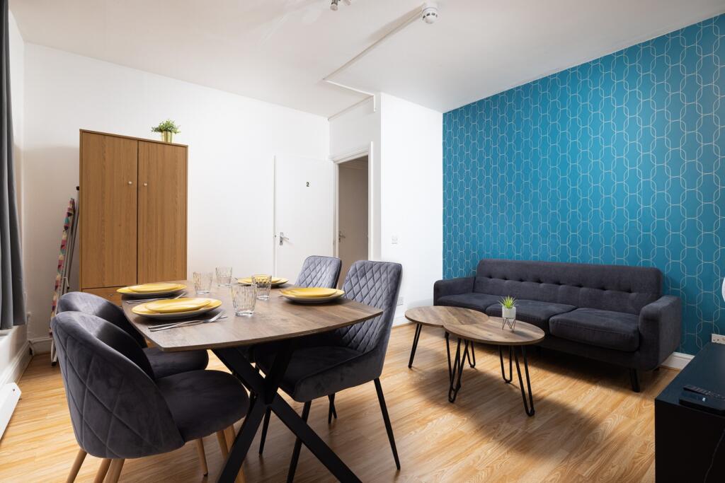 A stylish and inviting living room perfect for ...