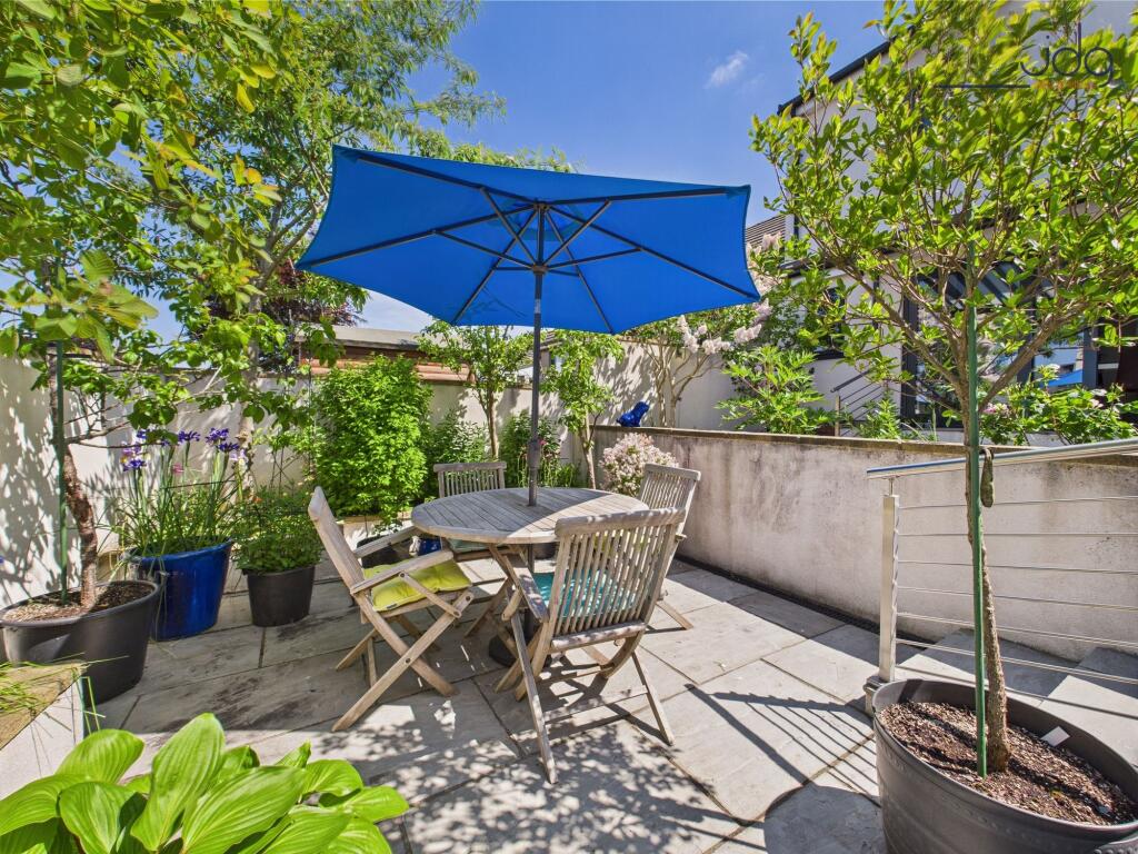 Step down into the welcoming seating area