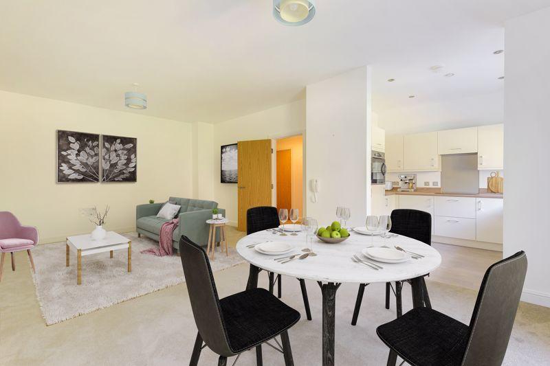 Living/dining room through to kitchen