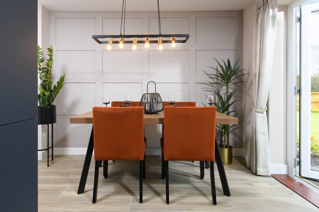 A sociable space to dine with views of the garden