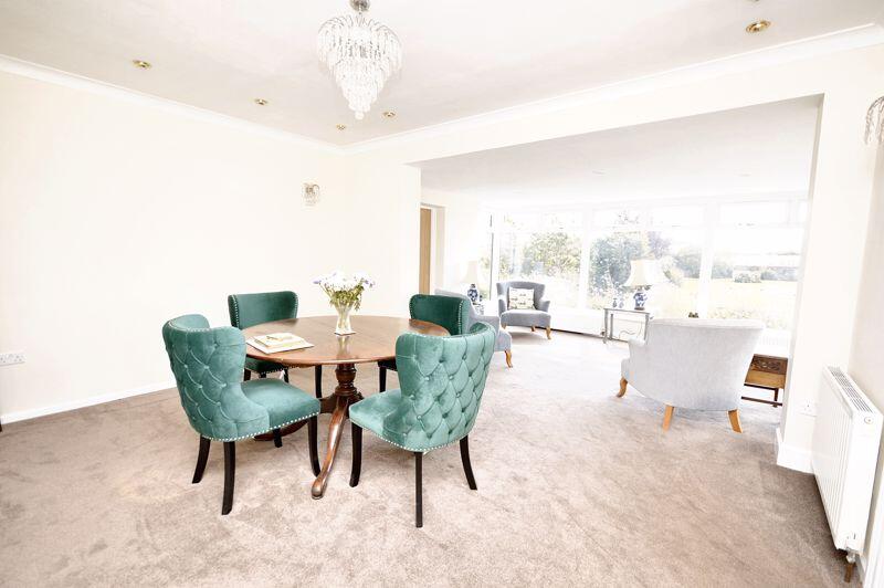 Dining room open to sun room