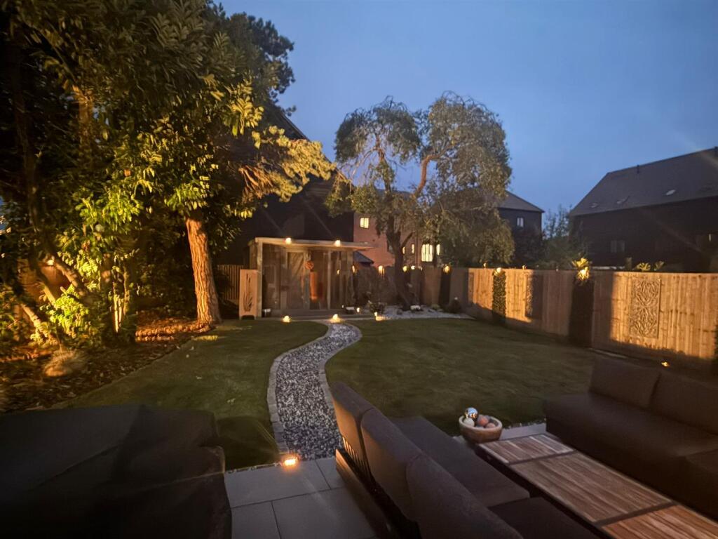 Client photo garden at night
