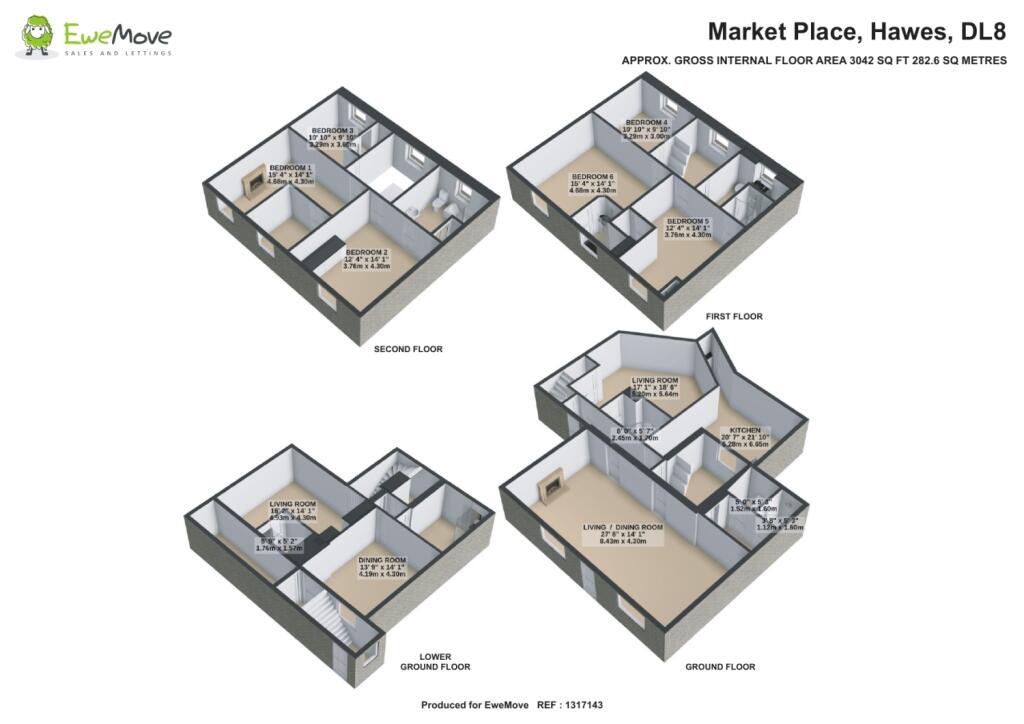 3D Floorplan Dales House EweMove Skipton &amp; The Dal