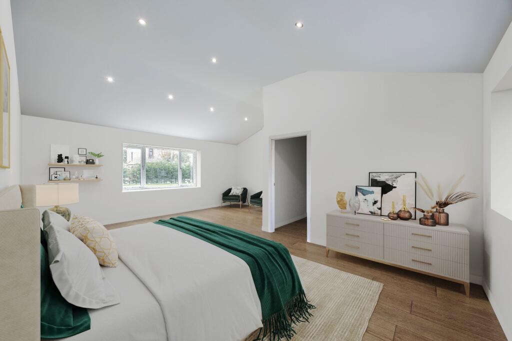 Virtually staged Bedroom