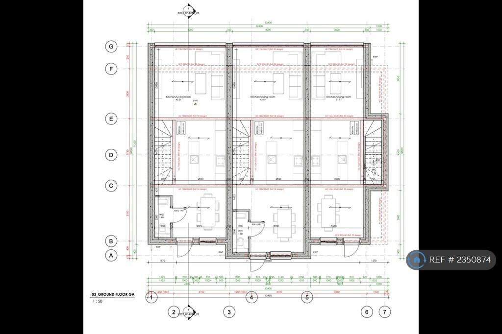 Ground Floor Plan Plot 1 &amp; 2 &amp; 3