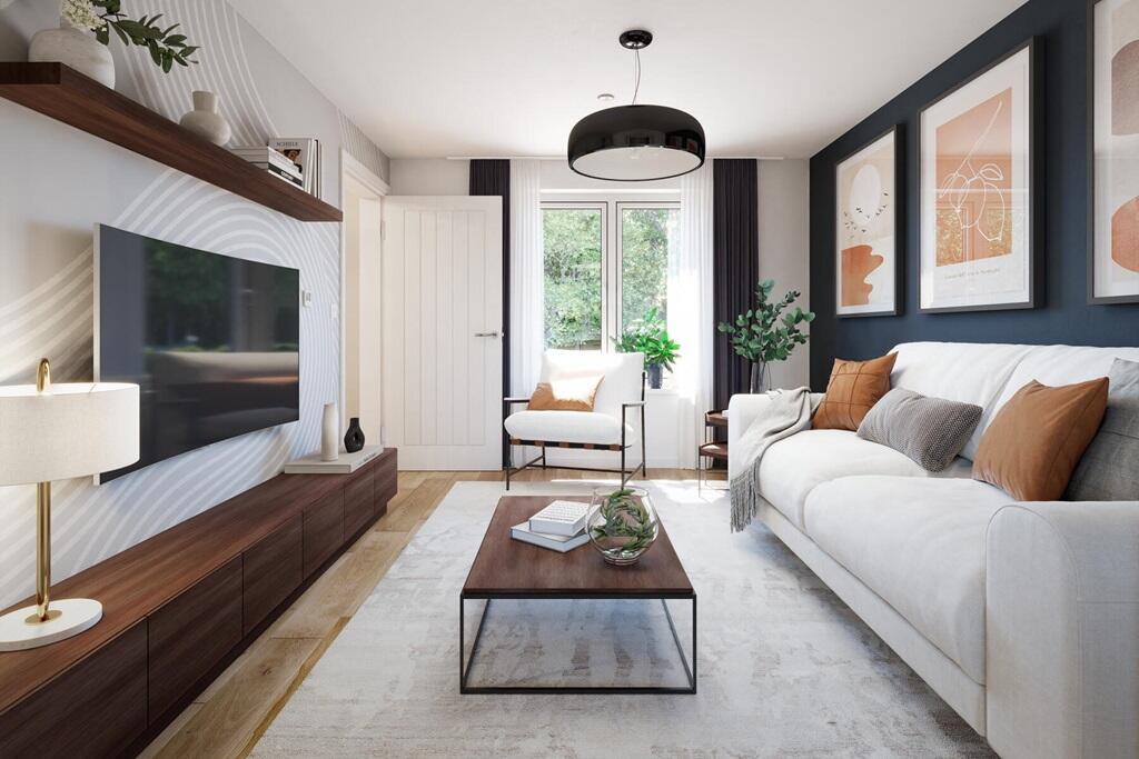 Sizeable lounge with plenty of room for an L shaped sofa