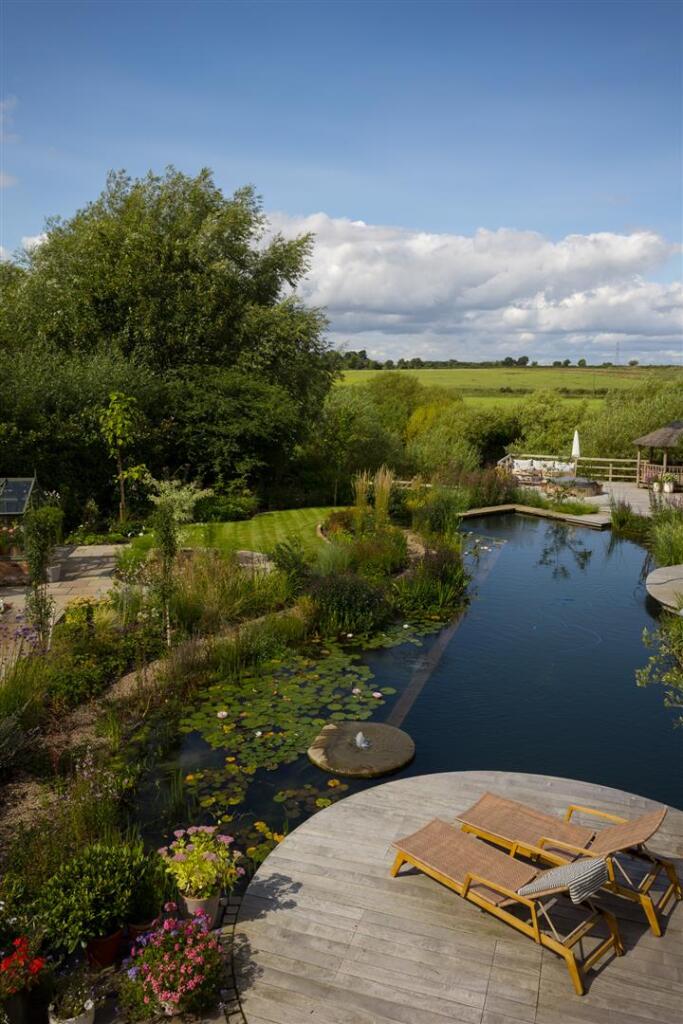 Natural swimming pool and view