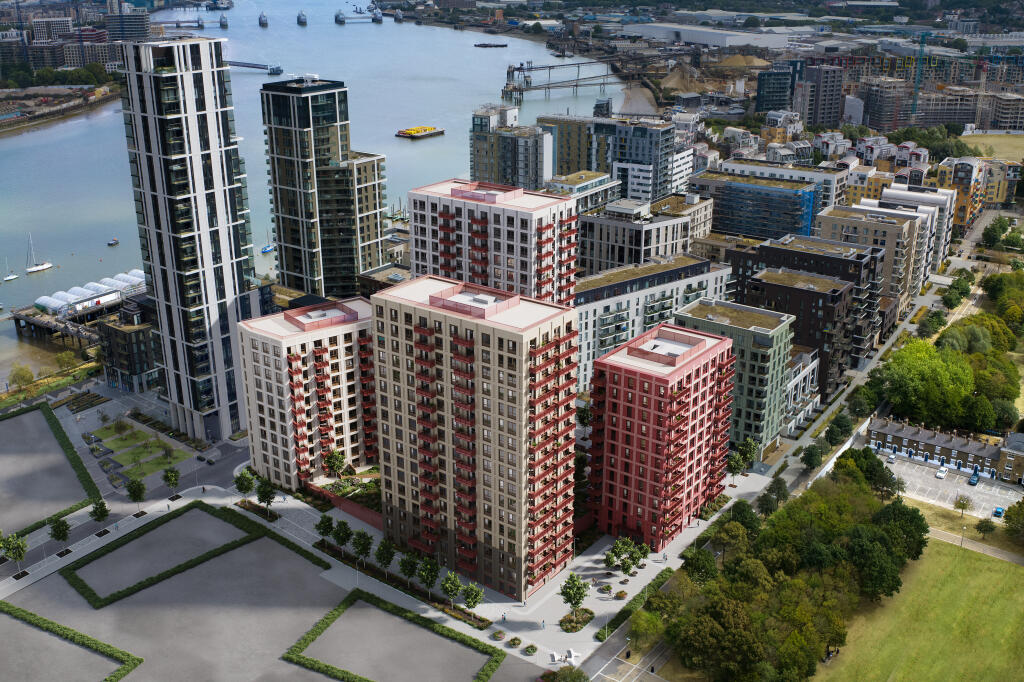 Peninsula Gardens - CGI - Aerial with Block D i...