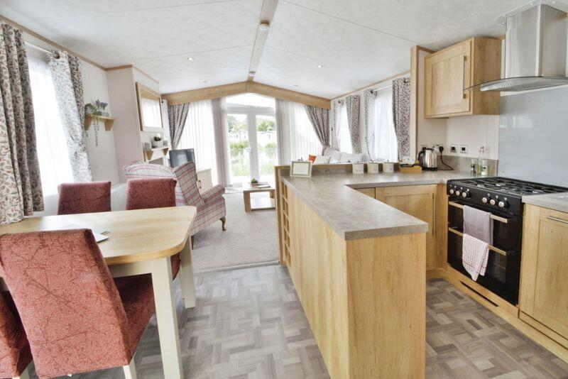Kitchen, dining, and living room