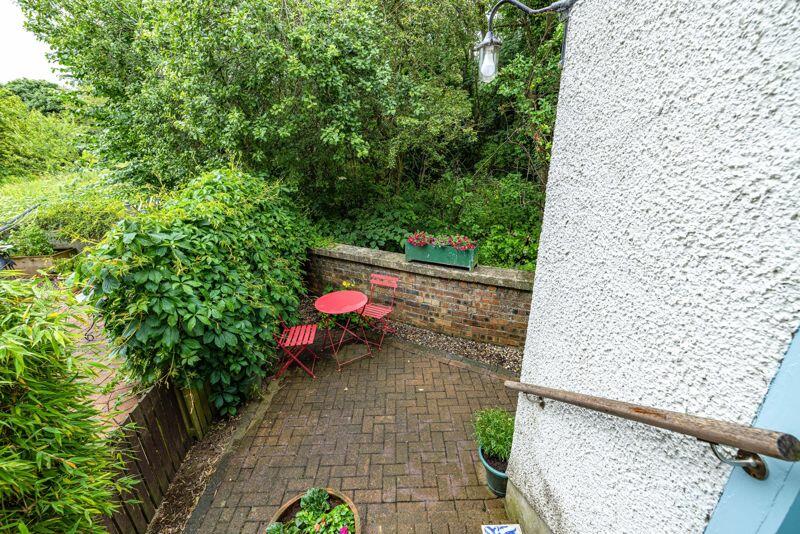 Steps Down to Garden Area