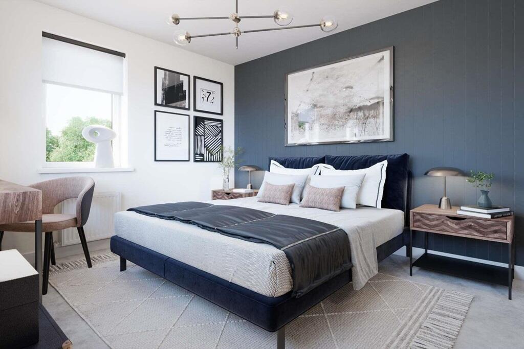 Bright and spacious double bedroom is filled with natural light