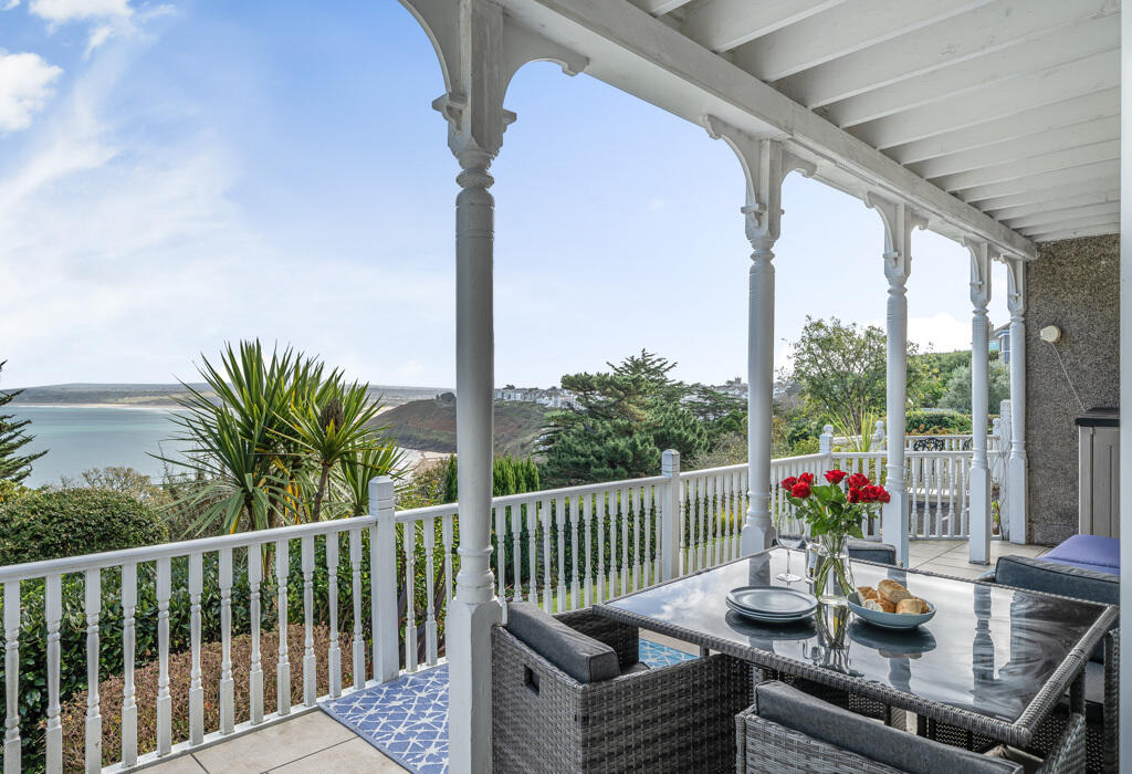 Partially covered 27 ft veranda 