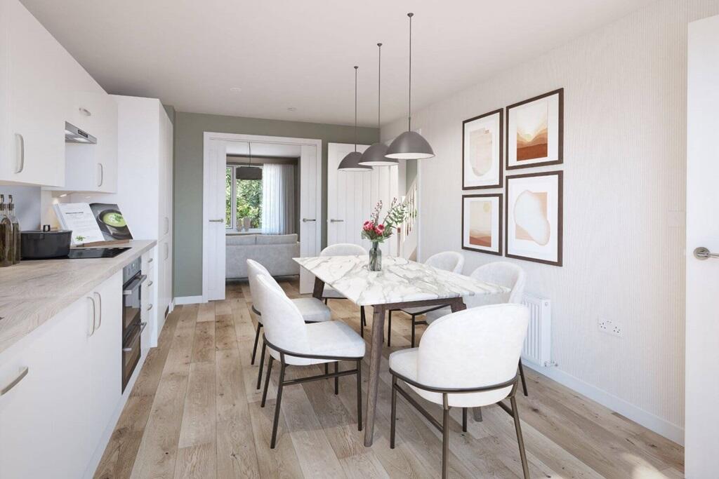 Pocket doors join the lounge and kitchen/diner