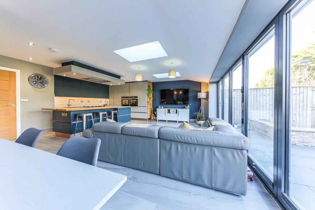 Kitchen, dining, family area