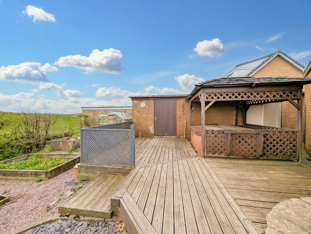 Large decking with rural views