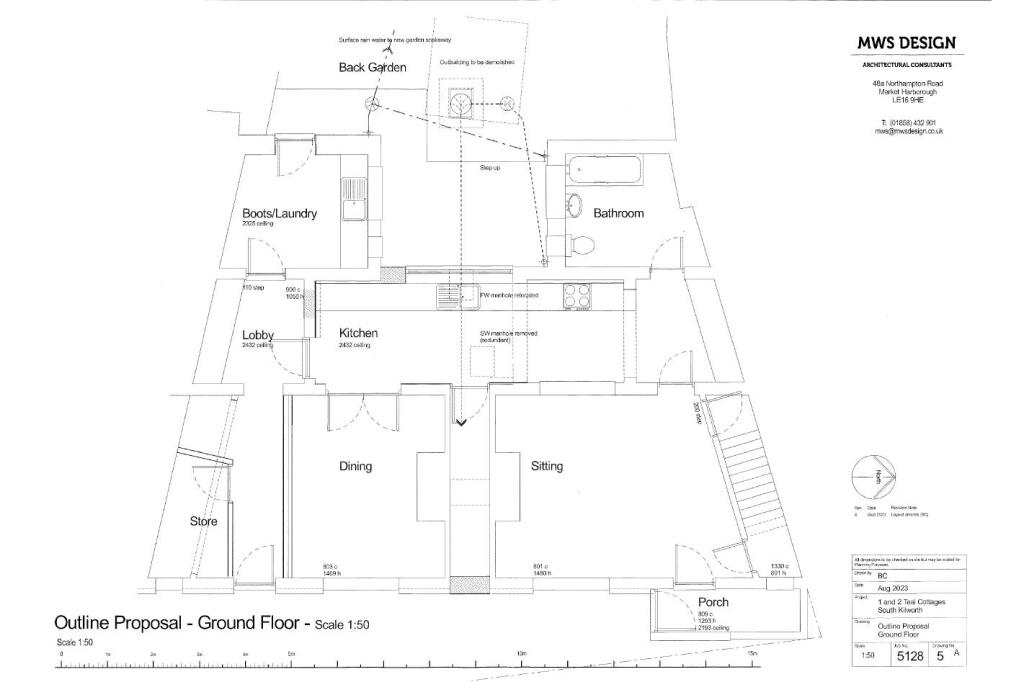 Ground Floor Plan for 1 &amp; 2 Teal Cottages