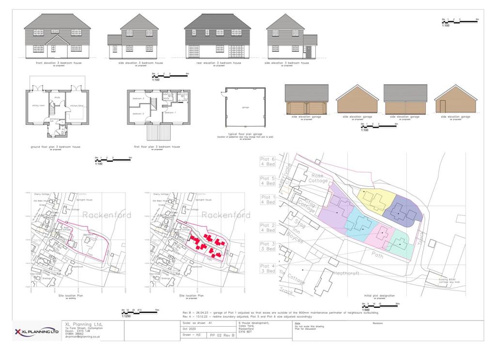PP 02 Rev B 3 Bedroom house plans and elevations