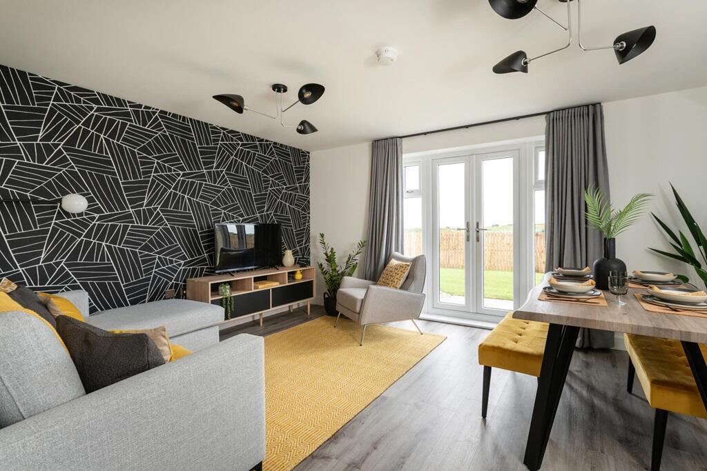 French doors open to the rear garden