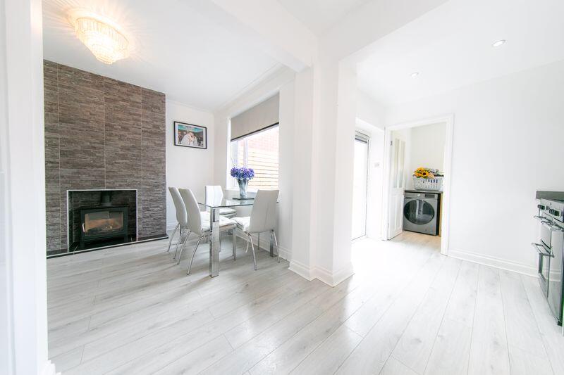 Kitchen, dining area and utilities room