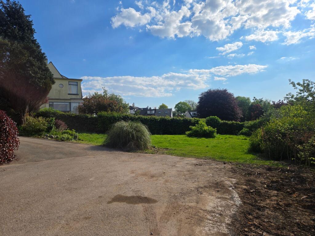 The front garden is situated adjacent to the driveway.
