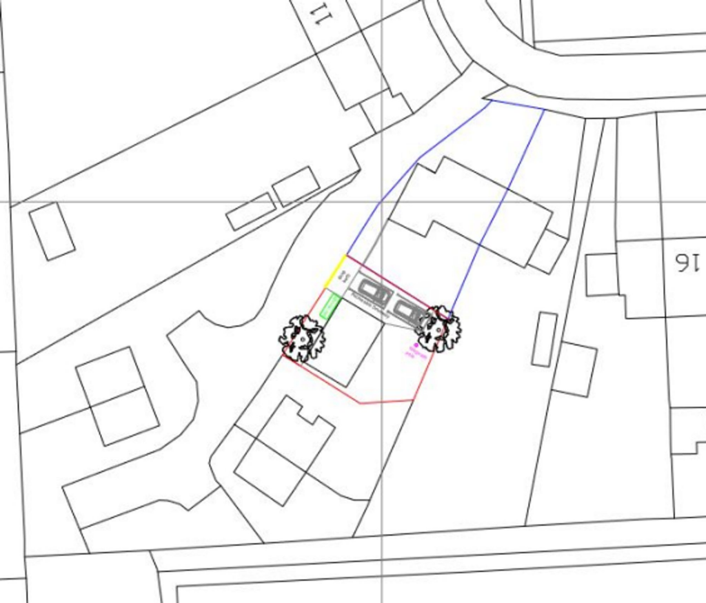Block Plan Highlighted In Red