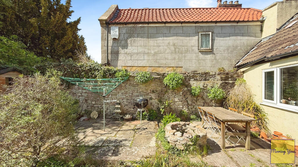 Garden with stone wall