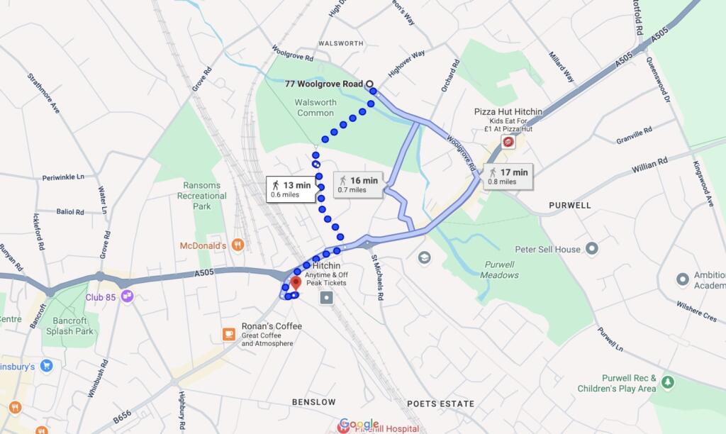 Map to train station