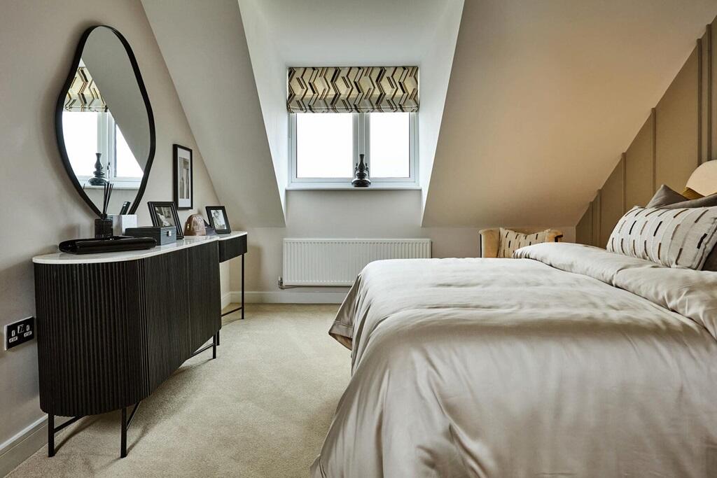 Dressing area to one side of the room