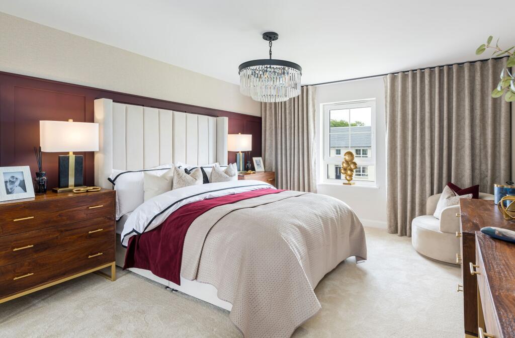Main bedroom in Glenbervie show home