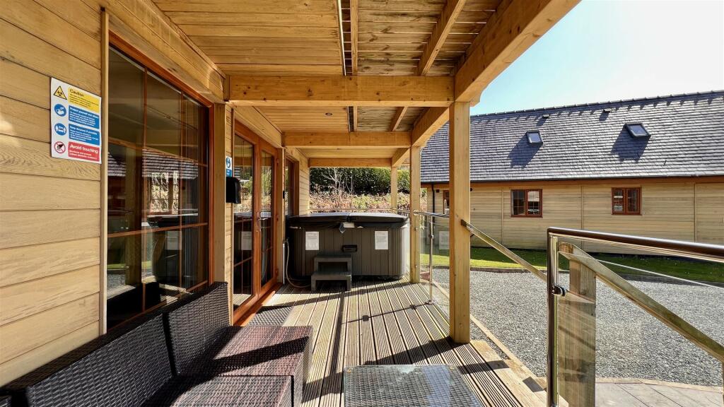 Decking with hot tub