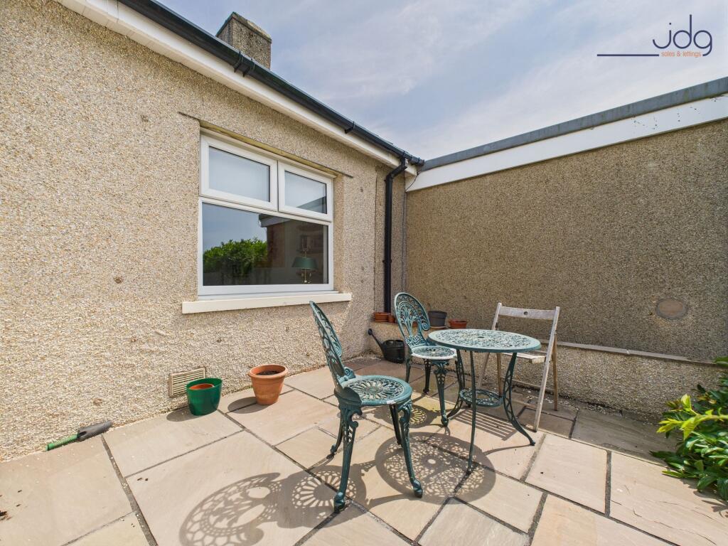 Flagged seating area