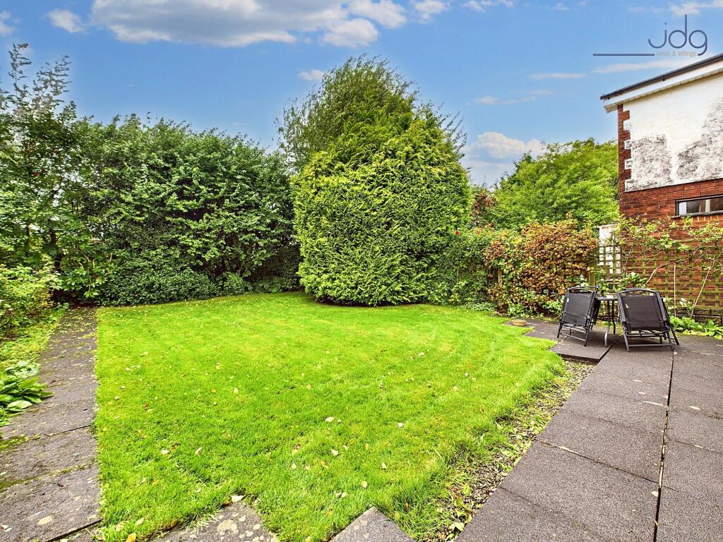 Spacious Green Garden with mix lawn and flags
