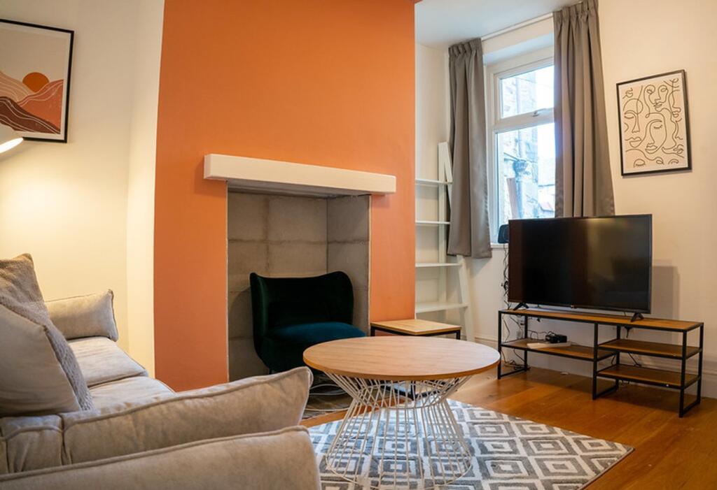 A stylish and inviting large modern living room...