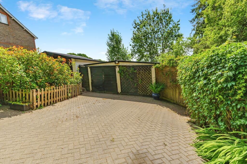 Double garage and driveway