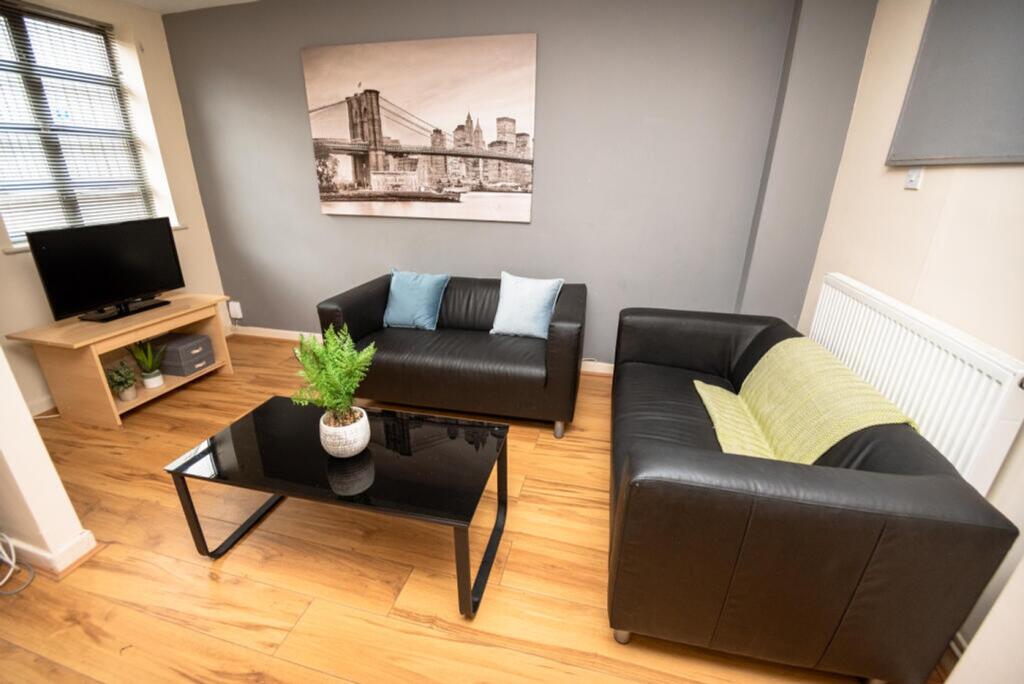 A stylish living room featuring contemporary fu...