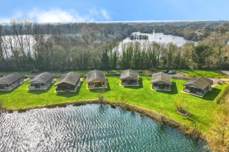 Aerial view from over lake