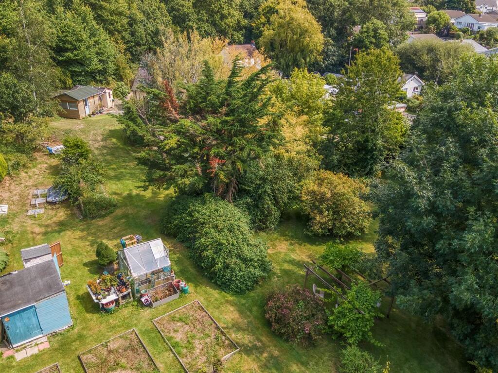 Garden and grounds, aerial view