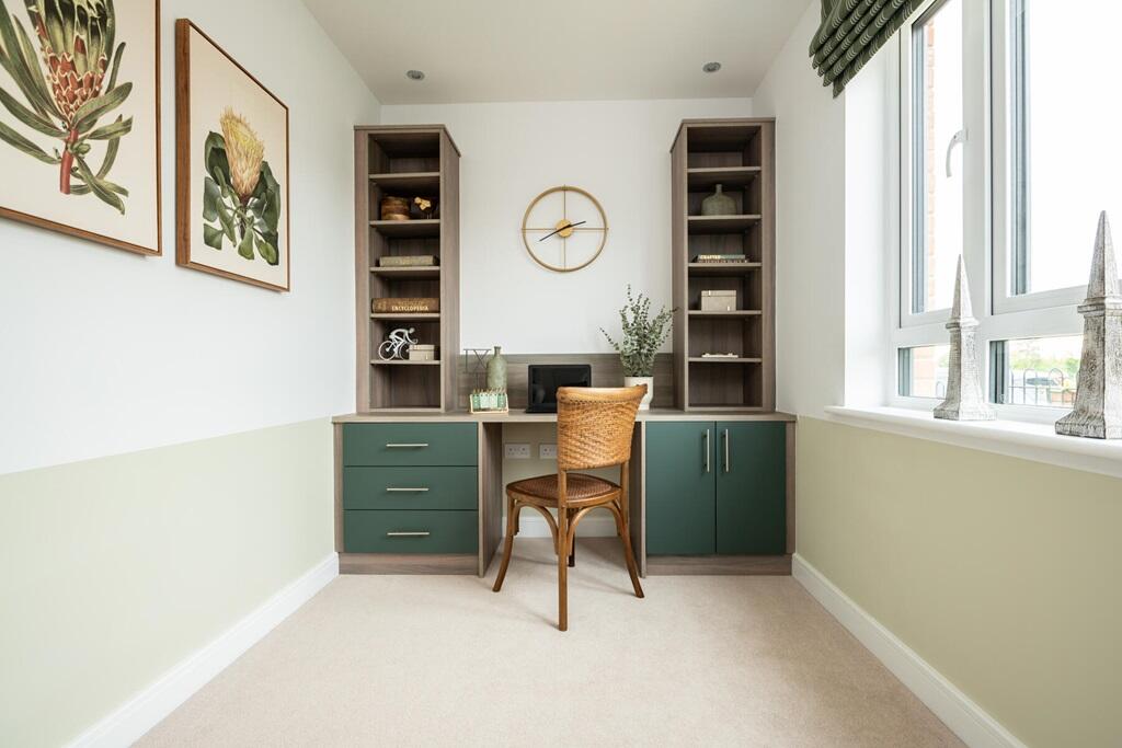 Dedicated home office at the front of the home