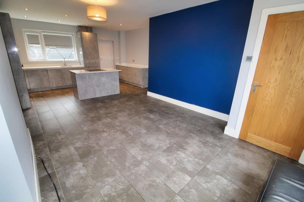 Open plan lounge and kitchen