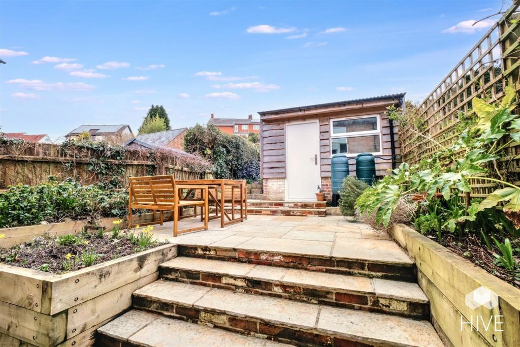 Large sandstone patio