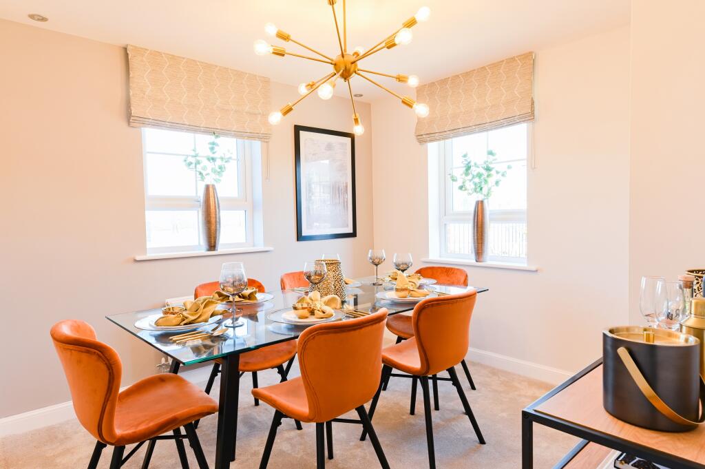 Barratt Alderney Show Home Dining Room at Wigmore Park, New Waltham