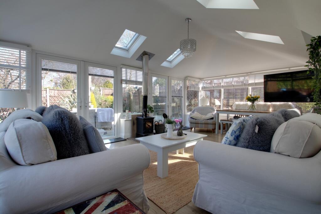 Open plan living and dining room areas