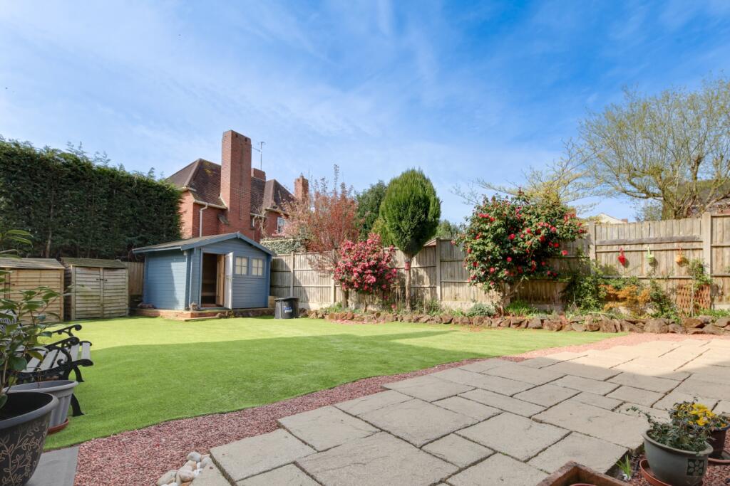 view from patio across garden