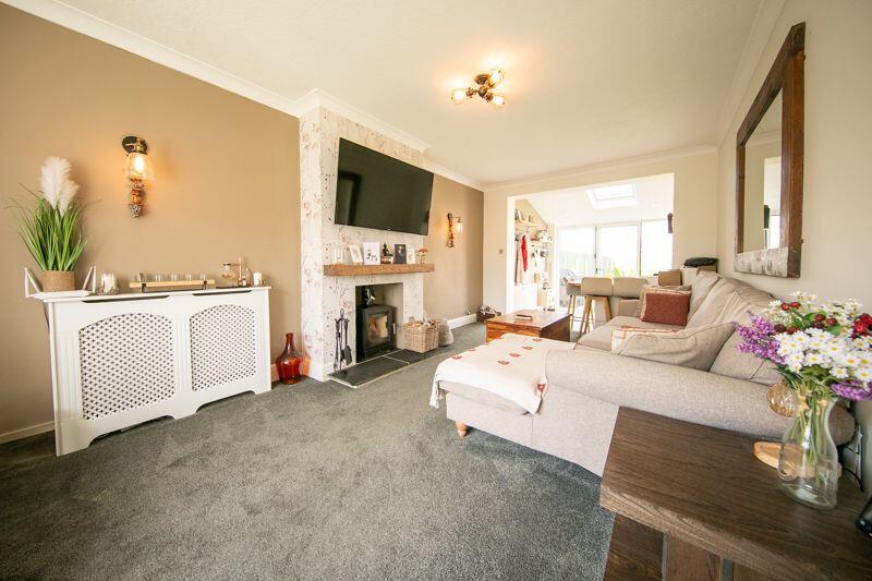 Living room through kitchen