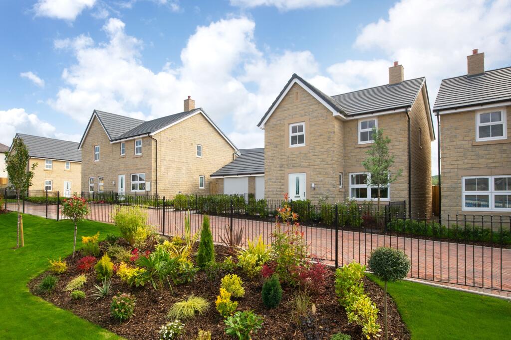 Typical Barratt homes winter street scene